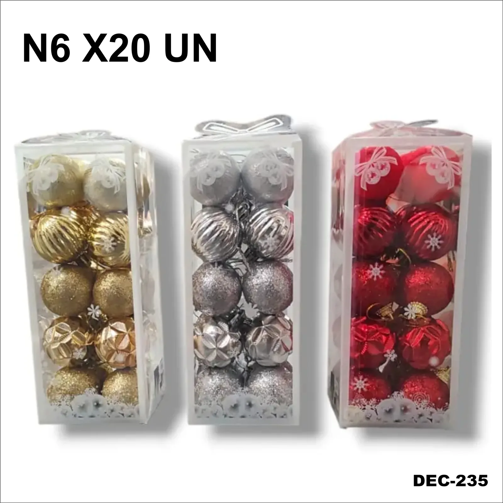 Adorno Navidad Globo Deco Ho Ho N6 x 20 Unidades
