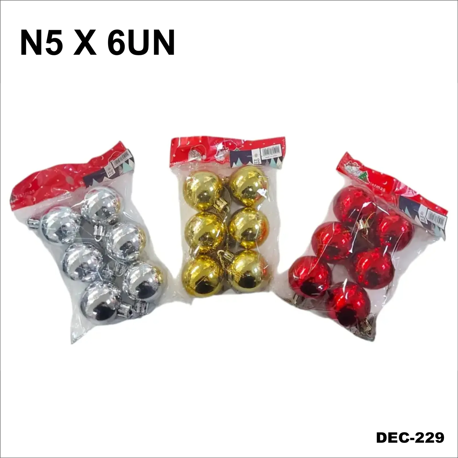 Adorno Navidad Globo N6 x 6 Unidades