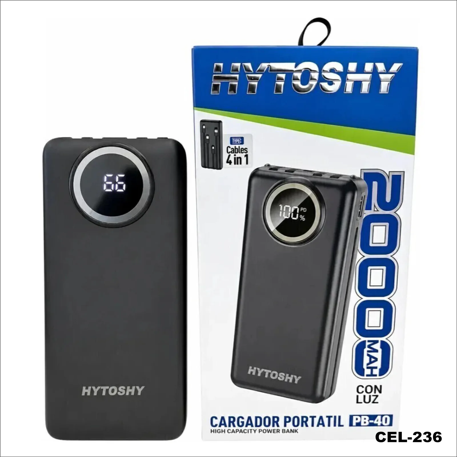 Cargador Portatil Power Bank 20000 Mah Multicarga + Linterna